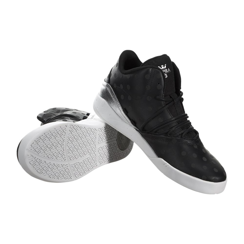 Baskets Supra Estaban Noir Argent Black/Black-White Homme | XIB-02484450